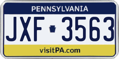 PA license plate JXF3563