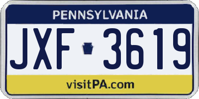PA license plate JXF3619