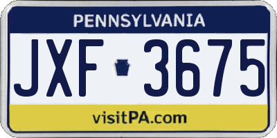 PA license plate JXF3675