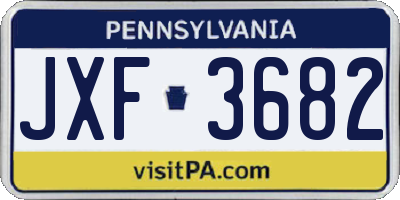 PA license plate JXF3682