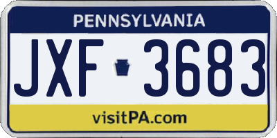 PA license plate JXF3683