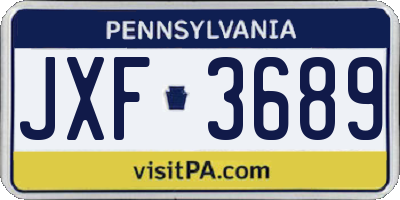 PA license plate JXF3689