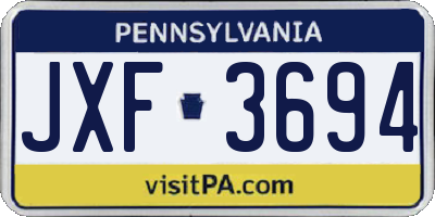 PA license plate JXF3694