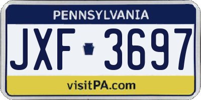 PA license plate JXF3697