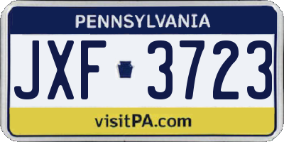 PA license plate JXF3723