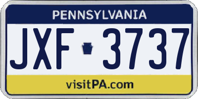 PA license plate JXF3737
