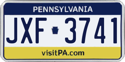 PA license plate JXF3741