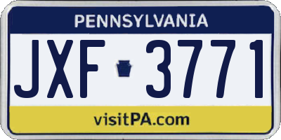 PA license plate JXF3771
