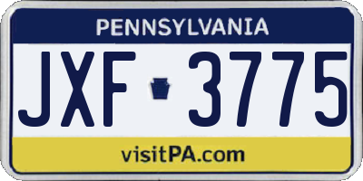 PA license plate JXF3775