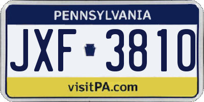 PA license plate JXF3810