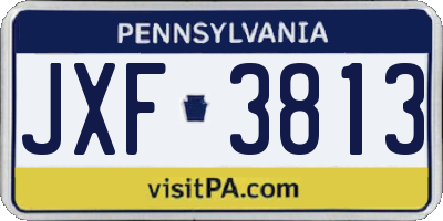 PA license plate JXF3813