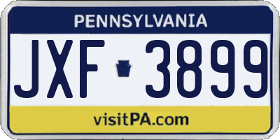 PA license plate JXF3899
