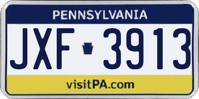 PA license plate JXF3913