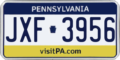 PA license plate JXF3956