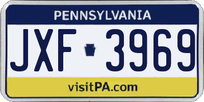 PA license plate JXF3969