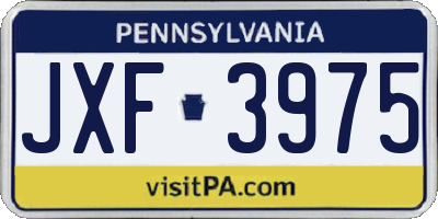 PA license plate JXF3975