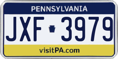 PA license plate JXF3979