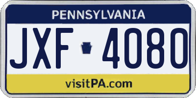 PA license plate JXF4080