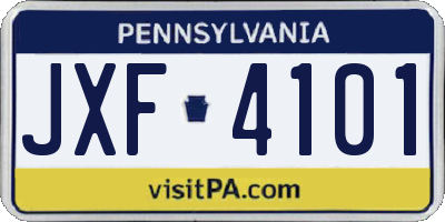 PA license plate JXF4101