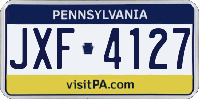 PA license plate JXF4127