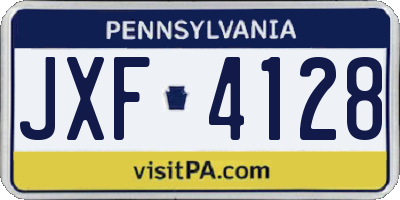 PA license plate JXF4128
