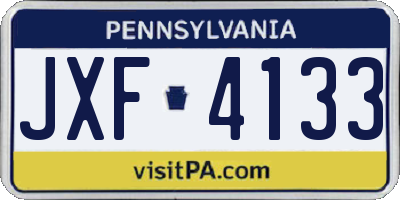 PA license plate JXF4133