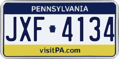 PA license plate JXF4134