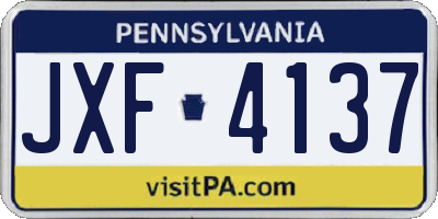 PA license plate JXF4137
