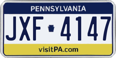 PA license plate JXF4147