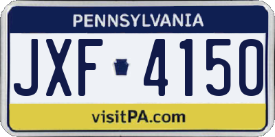 PA license plate JXF4150