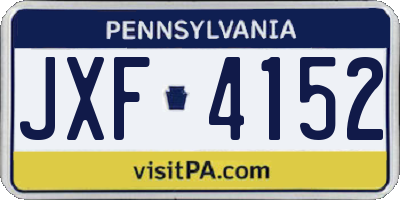 PA license plate JXF4152