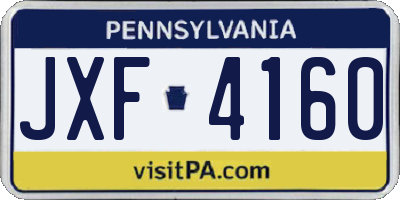 PA license plate JXF4160