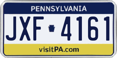 PA license plate JXF4161