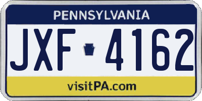 PA license plate JXF4162
