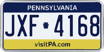 PA license plate JXF4168