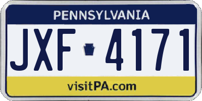 PA license plate JXF4171