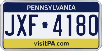 PA license plate JXF4180
