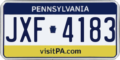 PA license plate JXF4183