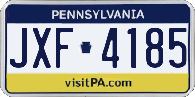 PA license plate JXF4185