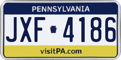PA license plate JXF4186