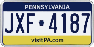 PA license plate JXF4187
