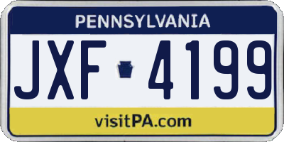 PA license plate JXF4199