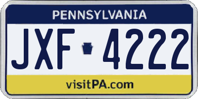 PA license plate JXF4222