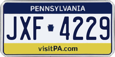 PA license plate JXF4229