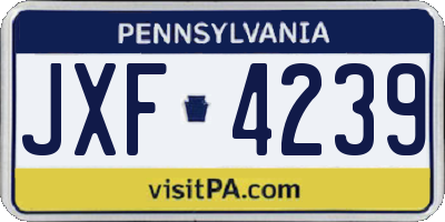 PA license plate JXF4239