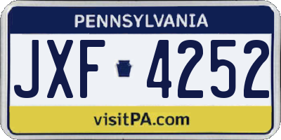PA license plate JXF4252