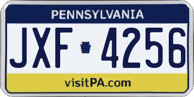 PA license plate JXF4256