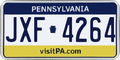 PA license plate JXF4264