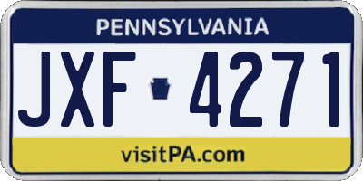 PA license plate JXF4271