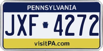 PA license plate JXF4272